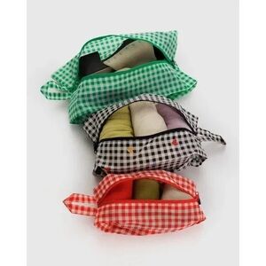NWT Baggu 3D Zip Set - Gingham (Red Gingham, Gingham Hearts, Green Gingham)